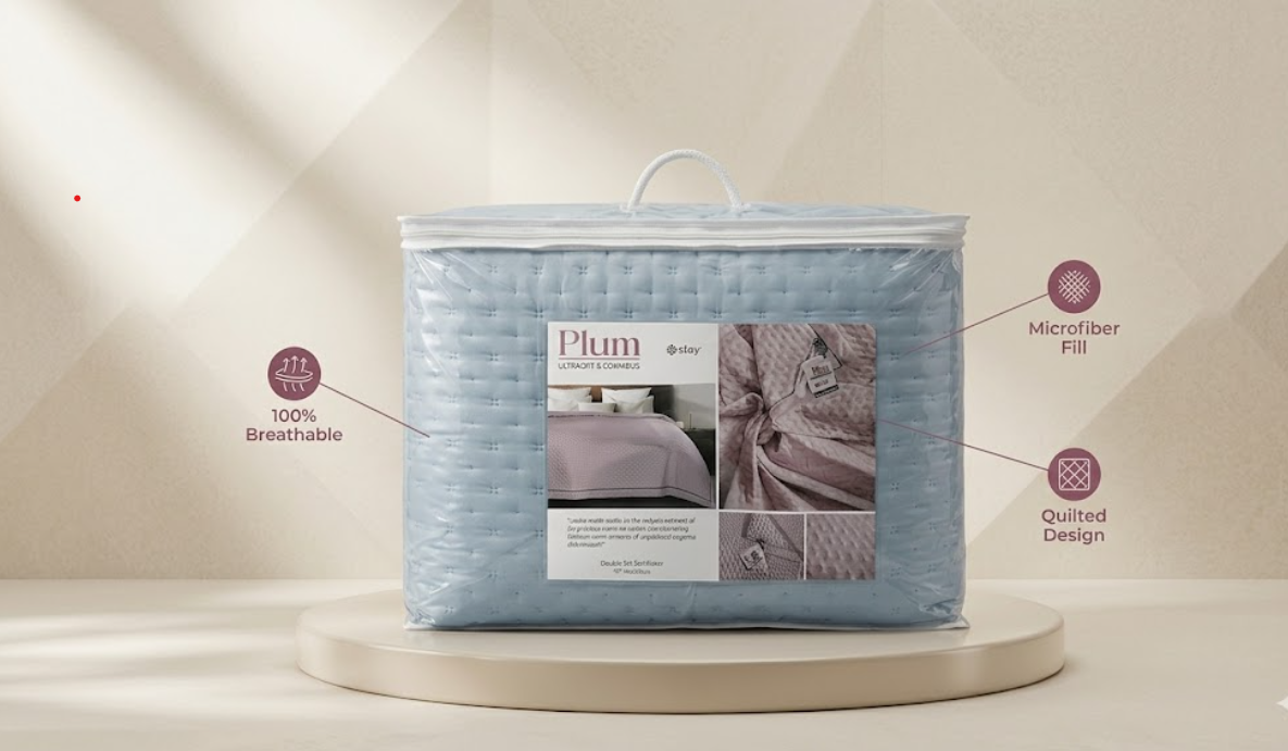 Plum Double Bed Quilted Comforter